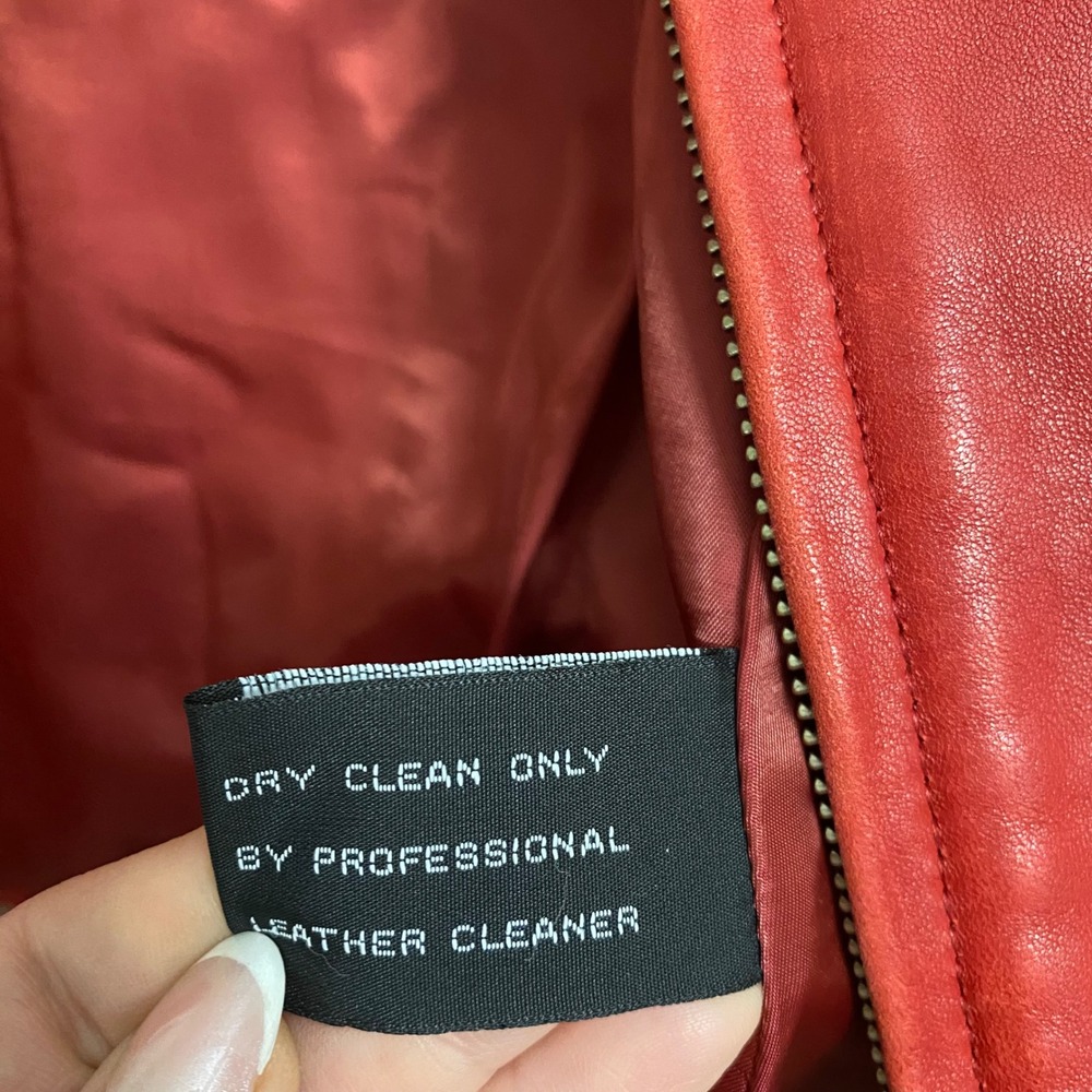 Avanti New York 100% Genuine Leather Butter Soft Red Zip Up Jacket Size Large - Picture 8 of 10